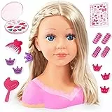 90088AA Bayer Design, Testa da truccare e pettinare Charlene Super Model con Accessori, capelli biondi