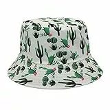 QWUVEDS Cappello da pescatore estivo da donna, alla moda, regolabile, lavabile, in cotone, per attività all'aperto, 62 cm, bianco, Taglia unica