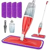 MEXERRIS,Mocio per pavimenti in legno con spray per la pulizia del pavimento, mocio asciutto e bagnato, in microfibra, con 1 flacone da 440 ml, laminato, piastrelle in ceramica
