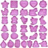 CSYY - Set di 32 formine per biscotti per bambini, con espulsore perfetto, forme assortite
