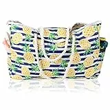 Comius Sharp Borsa da Spiaggia Extra Large da Donna, Borsa da Spiaggia Antifurto con Tasca Interna, Borsa da Nuoto per Famiglia XXL per Viaggi in Piscina, Palestra e Spiaggia (06)