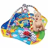 Lionelo Anika 2in1 Palestrina Tappetino da Gioco per Neonato e Bambino Box 114cm Cuscino sotto la Pancia Ricco Set di Giocattoli Varie Forme e Colori Interattivo Sviluppa Abilità Motorie e Cognitive
