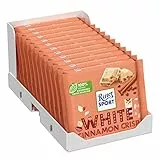 RITTER SPORT Bianco Croccante Alla Cannella, Tavoletta di Cioccolato Bianco Con Granella Alla Cannella e Riso Soffiato, Cacao 100% Certificato Sostenibile, 12 Pezzi da 100g