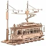 ROBOTIME Puzzle 3D con trasmissione tram in legno, fai da te, puzzle in legno, kit per modellini meccanici, regali per adulti e bambini
