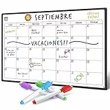 Smart Panda Lavagna Calendario Magnetico Frigorifero - Perfetta per Pianificare I Pasti, Segnarsi La Lista della Spesa e Aiutarsi nello Studio - Mensile - in Spagnolo