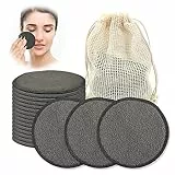 Dischetti Struccanti Riutilizzabili, Salviette Struccante Fibra, 18 pezzi e 1* sacchetti in rete lavabili, Bambù Naturale e Cotone Organico, pulizia del viso e degli occhi.