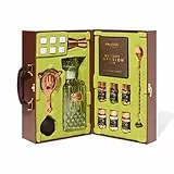 Thoughtfully Cocktails, Whiskey Infusion Case, decanter per whisky, cucchiaio in acciaio inox, stampo in silicone, jigger, sei trucioli di legno aromatizzati e altro (non contiene alcool)