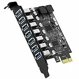 SupaGeek Scheda di espansione PCIe USB 3.0 a 7 porte, porta PCI Express USB 3.2 (USB 3.1) Gen1 scheda hub interno scheda controller controller card per PC desktop larghezza di banda fino a 5 Gbps