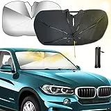 GOHHME Ombrello Per Parabrezza Anteriore Per Auto, Rotazione a 360 ° Sggiornata Copertura Parasole, Protezione UV e Isolamento Termico Pieghevole Visiera, M