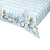 Talking Tables Tovaglia Carta Blu di Alice nel Paese delle Meraviglie | Tovaglia Compleanno Riciclabile | Tovaglia Usa e Getta per Compleanno, Baby Shower, Merende e Aperitivi, BLU, 180 x 120 cm