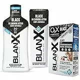 BlanX, Kit Oral Care Sbiancante, Contiene Collutorio Black, Dentifricio Black e Strisce Nere Sbiancanti, per un Massimo Effetto Sbiancante, Denti più Bianchi e Sani