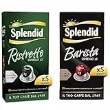 Splendid - Capsule Caffè Espresso Confezione Mista Barista e Ristretto - 100 Capsule in Alluminio - Compatibili con Macchine Nespresso - 50 Capsule Barista e 50 Capsule Ristretto (Totale 100 Capsule)