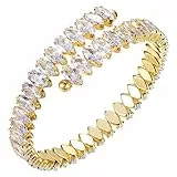 Gamtic Bracciale Regalo Donna Tennis Oro - Bracciali con Zirconi Scintillanti Braccialetto Regolabile Regali Mamma Ragazza Collega Fidanzata o Amica, Regalo Compleanno Anniversario Natale per Lei