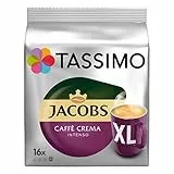 Tassimo Jacobs Caffè Crema Intenso XL, Cialde per Caffè, Capsule Caffè, Caffè Tostato Macinato, 16 T-Discs