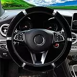Coprivolante Peluche Diamantato Coprivolante Protettivo Caldo per l'inverno Universale 37-38cm Coprivolante per Auto Coprivolante Coprivolante lanuginoso con strass in cristallo senza anello interno