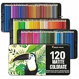 Zenacolor 120 Matite Colorate (Numerate) Facili da Riporre - Scatola in Metallo di Colori a Matita Professionali per Adulti - Ideali per Colorare, Mandala, Disegnare, Astuccio Cancelleria