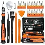 JOREST 33Pcs Set Cacciaviti Precisione, Kit Professionali con Torx T1 T2 T3 T4 T5, TR6 T7 T8 T9 T10 T15, Triwing Y00, Stella P2/5, -1.0/2.0, etc, per Switch, PS4, Xbox, PC, Laptop, Occhiali, Orologio