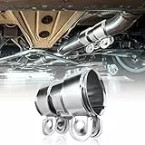Aicharynic - Fascetta di scarico, in acciaio inox, doppia fascetta per tubo di scarico, doppia fascetta di scarico, diametro 55 mm x 95 mm