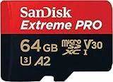 SanDisk 64 GB Extreme PRO scheda microSDXC + adattatore SD + RescuePRO Deluxe, fino a 200 MB/s, prestazioni app A2, UHS-I, Classe 10, U3, V30