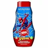 Naturaverde | Kids - Marvel Spider-Man - Docciashampoo Bambini con Sorpresa Spiderman, Sapone per Capelli e Corpo, Doccia Shampoo con Estratto di Avena BIO, 400ml