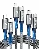 Silkland Cavo Ricarica Rapida USB-C a USB-C [3Pezzi, 0.5M+1M+2M] 60W 20V/3A, PD3.0& QC 3.0 in Nylon per iPad Pro/Air, iPad Mini 6, MacBook Pro/Air, Samsung Galaxy S22/S21/S20, Xiaomi