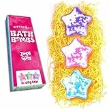 3 x Set regalo di bombe da bagno di valore stellare da Zimpli Gifts, set regalo di bombe da bagno effervescenti per donne, kit termale di bombe galleggianti fatte a mano, idratanti per pelli secche