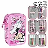 CERDÁ LIFE'S LITTLE MOMENTS - Estuche Escolar 3 Compartimentos Niña de Minnie Mouse - Licencia Oficial Disney