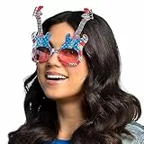 Boland 44976 - Occhiali da festa USA Guitar, occhiali per adulti, occhiali divertenti senza prescrizione, occhiali di carnevale, accessori per costumi di carnevale.