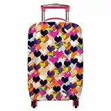 Wisdom1674 Copri Valigia Elastico, Copri Valigia Antigraffio e Antipolvere, Coprivaligia con Stampa a Cuore Colorato, Luggage Cover per Valigia 22 Pollici