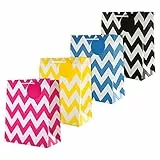 Hallmark Set di 4 sacchetti regalo per occasioni multiple, formato medio in 1 design contemporaneo (1 rosa, 1 giallo, 1 blu e 1 nero)