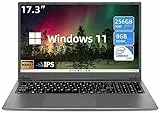 SGIN 17 Pollici PC Portatile 8GB RAM 256GB SSD 11 Home System Notebook, Celeron Quad-core, Up to 2.8Ghz, HD, 2.4/5.0G WiFi, Bluetooth 4.2, Supporta memoria espandibile 512 GB TF