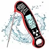 DOQAUS Termometro da Cucina Digitale, Termometro Cucina Lettura Istantanea 3s con Sonda Pieghevole, Retroilluminazione, IPX6 Impermeabile & Magnete, Termometro Carne per BBQ Latte Vino Acqua Alimenti