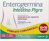 Enterogermina Intestino Pigro, Fermenti Lattici, Probiotici, prebiotici (FOS)Integratore Regolarità Intestinale, con Psillio, Ibisco, Ippocastano, Opuntia, 10+10 Bustine Gusto Frutti di Bosco