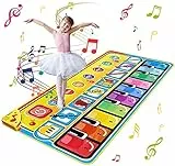 Ballery Tappeto Musicale Bambini, 148 x 60cm Grande Tastiera Pianoforte Musichette Giocattolo Tappetino da Ballo per Pianoforte Piano Mat Educativo Perfetto Natale Regalo per Bambini Bimbi