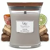 WoodWick Candela profumata Hourglass media con stoppino crepitante | Focolare (Fireside) | Durata della fragranza: fino a 60 ore