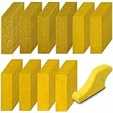 SIQUK 150 Pezzi Fogli Abrasivi Carta Vetrata Rettangolare con Blocco di Levigatura a Mano Carta Vetrata Abrasivi 40/60/80/120/180/220/320/400/600/800 per Levigatrice Manuale