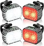 CIRYCASE Luci Bici Anteriori & Posteriori, USB Ricaricabile Luce Bici Super Luminosa, Impermeabile IPX6 Luci Bicicletta LED per Guida Notturna, Maggiore Durata Batteria, 8+12 Modalità di Illuminazione