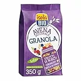 Isola Bio Granola Crunchy Biologica Frutti di Bosco, Lamponi, Mirtilli e Fragole, per Vegani e Vegetariani, 350gr