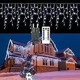 GCMacau Decorazioni Natalizie, 15m/720 Natale Decorazioni Led Luci Natale Esterno Cascata,Luci Spina Con 8 Modalità Ip65 Impermeabile Telecomando Luminosità Regolabile Per Giardino Balcone, Tetto,