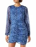 PIECES Pcnavi LS Dress BC Vestito, Kentucky Blue/AOP: Grafico, S Donna