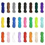 Hileyu 24 rotoli di corda paracadute da 4 mm Paracord 550 multifunzione tipo III Paracord corde paracord casuale kit 7 fili corda corda tenda corda di sopravvivenza all'aperto