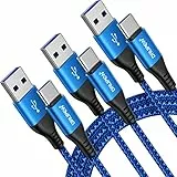 DRLIPEW Cavi USB C[3Pezzi, 1M 1M 2M],Nylon Intrecciato 3A Rapida Ricarica Cavo USB Tipo C per Samsung Galaxy S8 S9 S10 S20 Plus A30 A40 A50 A51 A70 A20e A40 A12 A71 A70 A30,Xiaomi Mi 11 Lite,Mi 10 9