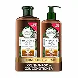 Herbal Essences Shampoo e balsamo per capelli vegani idratanti al latte di cocco, set di trattamento per capelli secchi, odore di olio di cocco, set di prodotti naturali per capelli, 1145 ml