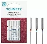 SCHMETZ Aghi per macchine da cucire | 5 aghi per pelle LL | 130/705 H LL | Finezza dell'ago 80/12 (2x), 90/14 (2x) e 100/16 (1x) | utilizzabili su tutte le comuni macchine da cucire per uso domestico | ideale per la cucitura della pelle