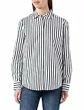 Tommy Hilfiger Blusa Donna 1985 Banker Relaxed Shirt Camicetta, Bianco (Optic White/Desert Sky Stp), 32
