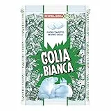Golia Bianca, Caramelle Dure Rinfrescanti Incartate Singolarmente, Senza Glutine, Gusto Menta e Liquirizia, Formato Scorta, Busta da 1 Kg