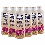 Milmil Bagno Schiuma, Bagno Crema, Fragranza Orchidea & Pistacchio, Dermatologicamente Testato PH Fisiologico - 6 x 1000 ML