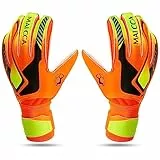 Hersance Guanti da portiere per bambini taglia 7, guanti da calcio per bambini con Fingersave & Super Grip, ragazzi e ragazze, con calzini per parastinchi da calcio