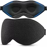 OnaEz Maschera laterale per dormire per uomini e donne, maschera per dormire in rete 3D, traspirante, per gli occhi da 13 mm, nasello, 100% con blocco della luce, per viaggi e yoga