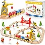 Tiny Land Set di 55 pezzi per gru e treni esclusivi, adatto per Thomas, Brio, Chuggington, confezione regalo Melissa, kit ferroviario